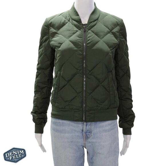 Alo Yoga Idol Quilted Bomber Jacket Hunter Green Size Small Studio Street Style - Picture 7 of 15